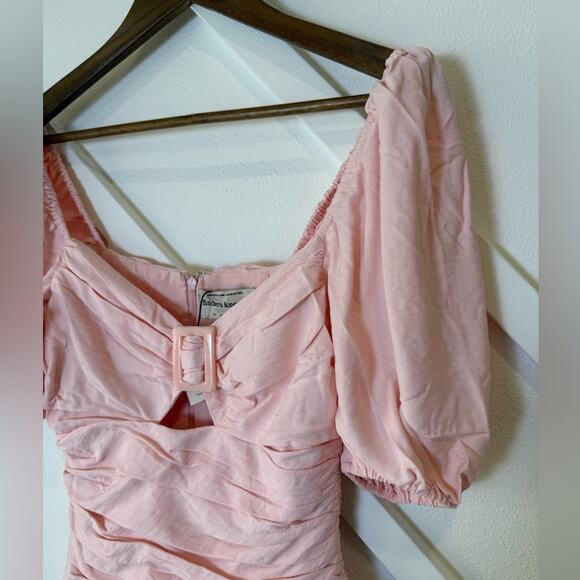 NWT Finders Keepers Carlotta Pink Ruched Puff Sleeve Mini Dress Size XS - Picture 5 of 14